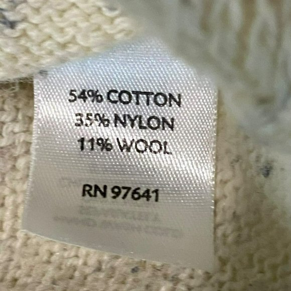 Pure Jill Womens Small V-Neck Wool Blend Sweater Oatmeal Beige Hi Lo 3/4 Sleeve - Picture 5 of 12